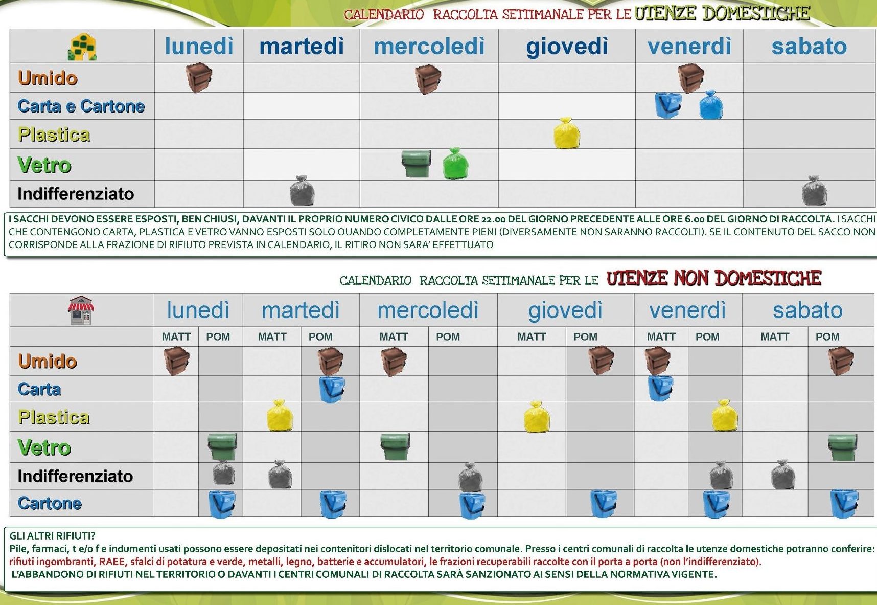 Eco Enna Servizi Calendario Di Raccolta Settimanale E Guida Alla ...